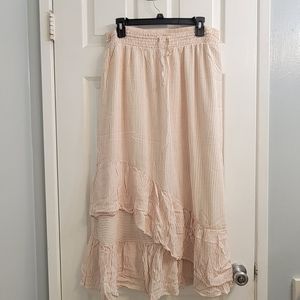 Sonoma Orange and White Stripe Maxi Skirt (L)